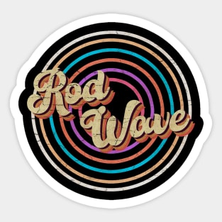 vintage circle line color Rod Wave Sticker